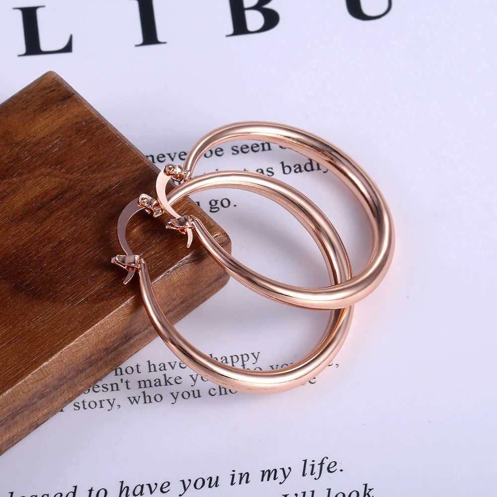 Eye-catching Accessories Fashion Simple Glossy Big Circle Earrings